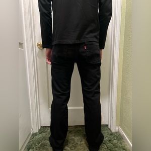 Washed out black Levi’s.